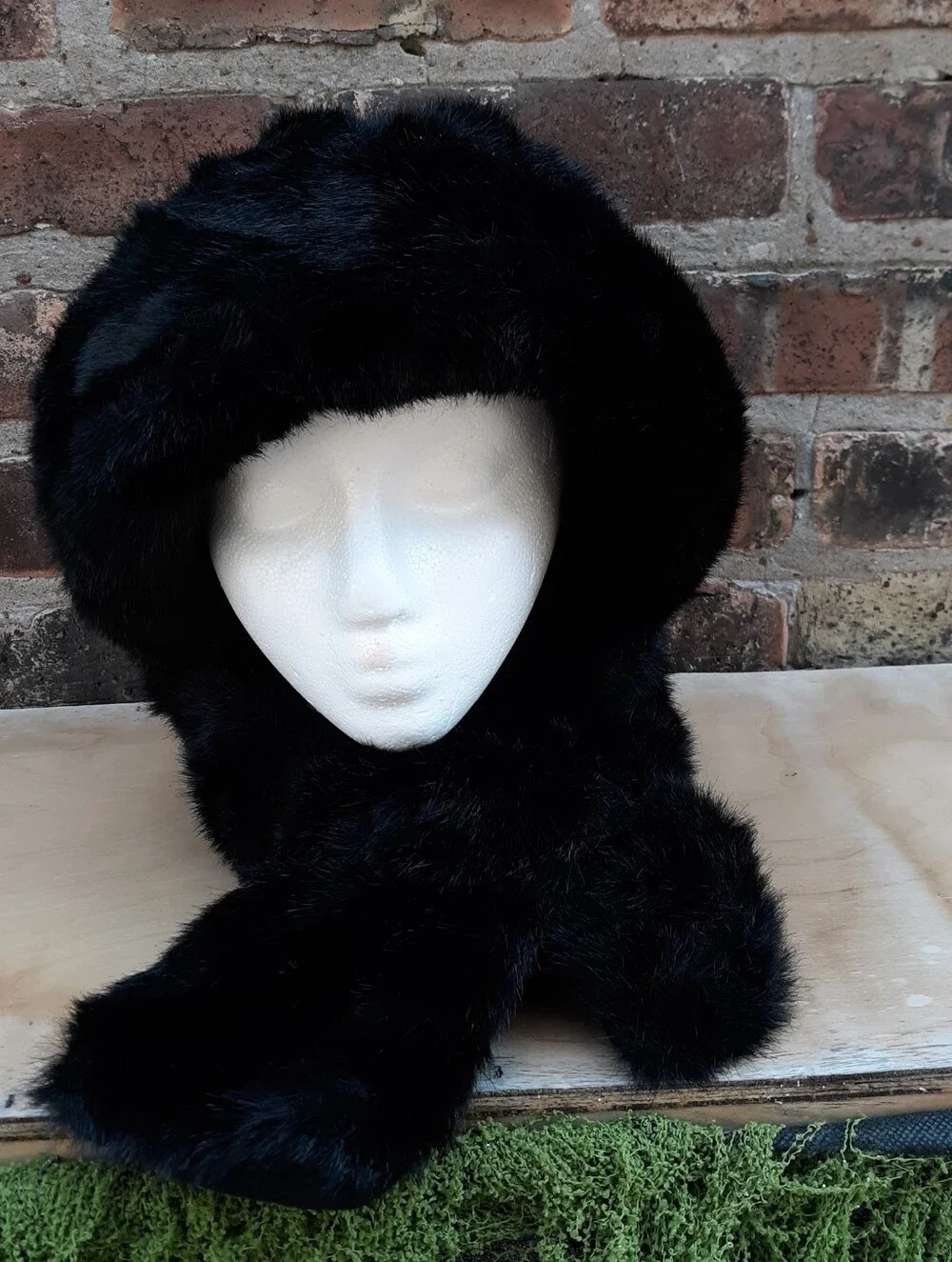 Cheveux Luxury Collection Black Faux Fur Russian Cossack Hat & Scarf Set